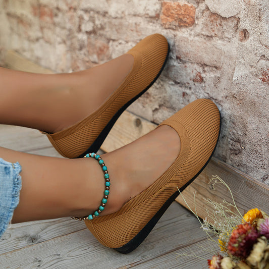 Chaussures plates en maille tricotée confortables